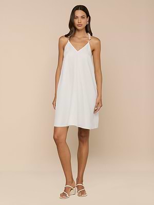 L'AGENCE Amora Pearl Strap Dress In Ivory L'AGENCE Amora Pearl Strap Dress In Ivory