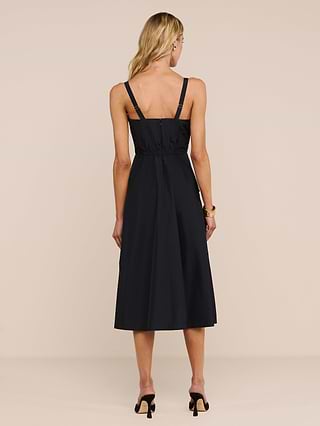 black gold midi dress Baltic Born Womens Valeria Midi Dress | Black + Gold
