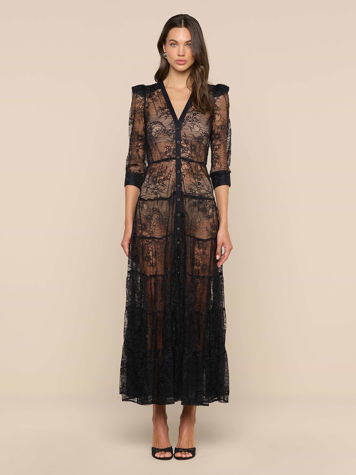 Seraphina Lace Tiered Maxi Dress