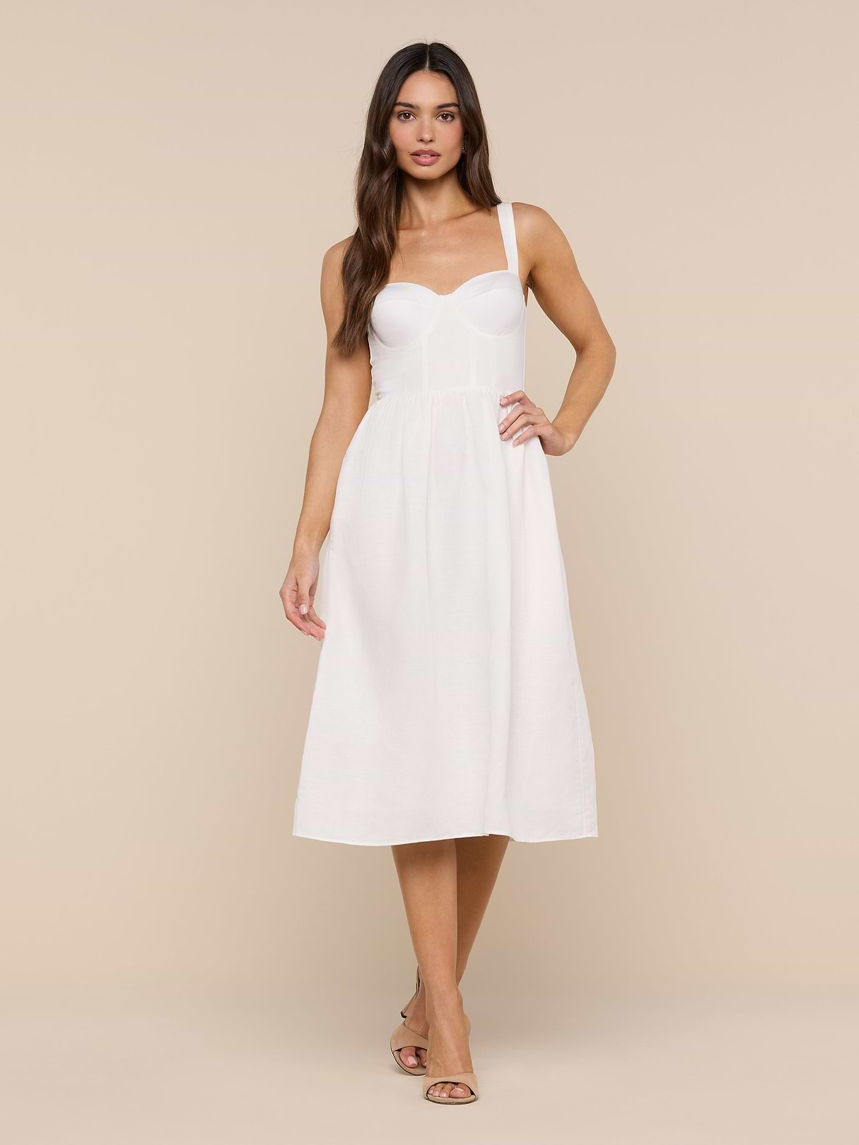 Tiani Bustier Dress in Ivory | L'AGENCE