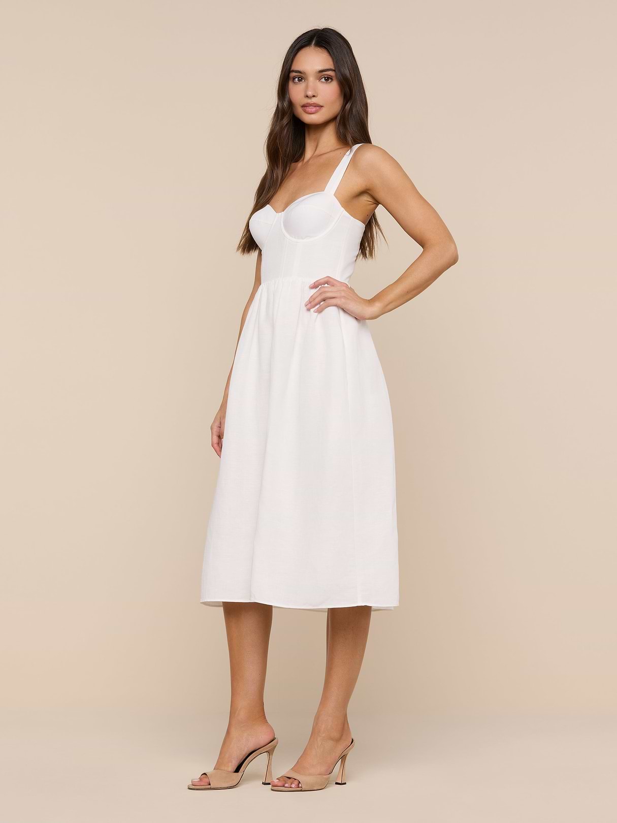 Tiani Bustier Dress in Ivory | L'AGENCE