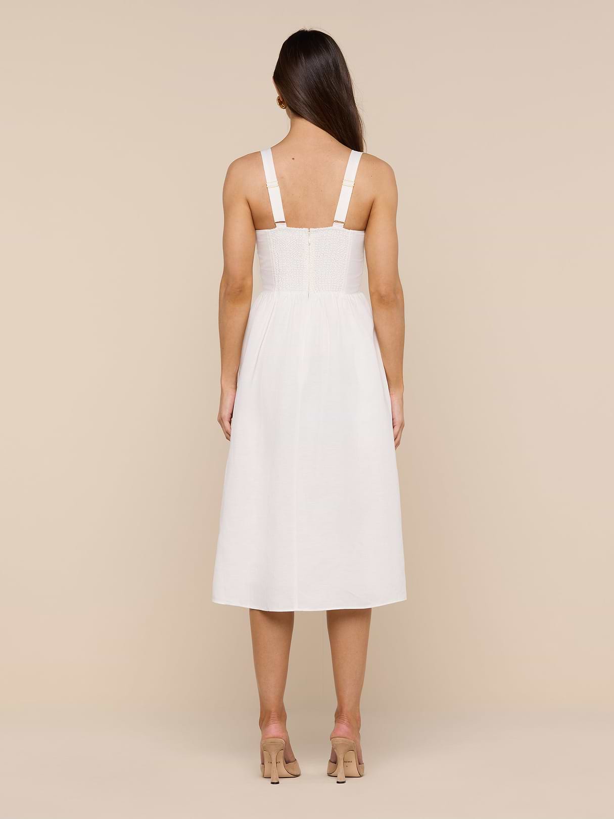 Tiani Bustier Dress in Ivory | L'AGENCE