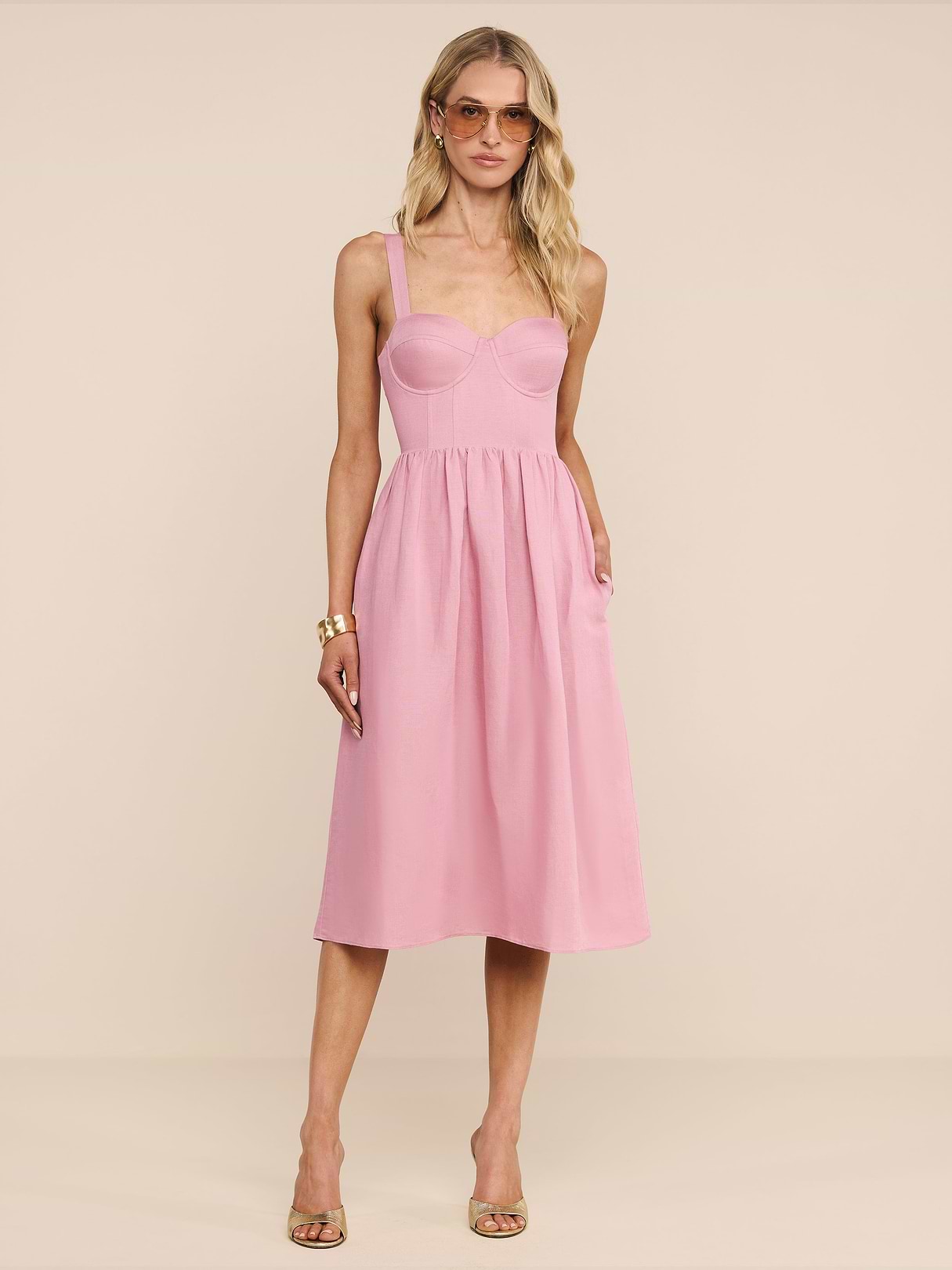 ワンピース YILON ROMANTIC BUSTIER DRESS BABY PINK Tiani Bustier Dress in Lilas | L'AGENCE