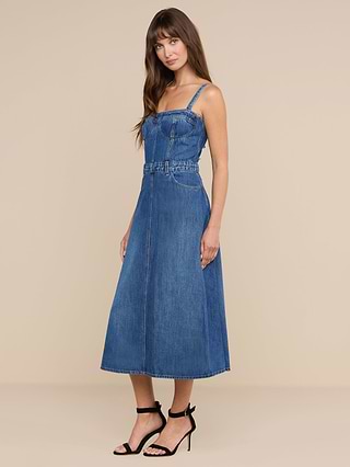 blue jean corset dress Grab Your Hat Denim Corset Dress