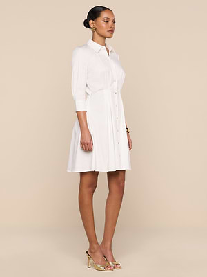Journi Shirt Dress in White | L'AGENCE Journi Shirt Dress in White | L'AGENCE