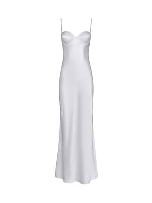 L'AGENCE Sayla Silk Gown In White L'AGENCE Sayla Silk Gown In White