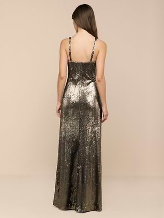 L'AGENCE Sayla Bias Cut Maxi Dress in Olive