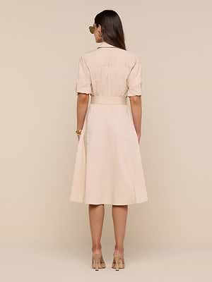 Callen Shirt Dress in Biscuit | L'AGENCE Callen Shirt Dress in Biscuit | L'AGENCE