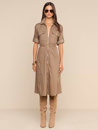 L'AGENCE Callen Shirt Dress In Cardamom