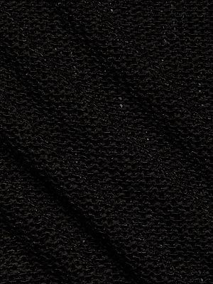 Close-up of Ethan Knit Pullovers black knit fabric, featuring a waffle-like grid pattern. The surface looks soft and textured, with visible shadows highlighting its relaxed fit and intricate design.