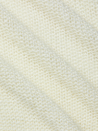 Close-up of the textured, cream-colored fabric of the Ethan Knit Pullover, featuring a diagonal ribbed pattern that highlights the fine stitches and softness of this knit garment.