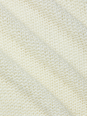 Close-up of the Ethan Knit Pullover in soft cream, featuring a diagonal ribbed pattern that highlights its detailed texture and cozy yarn loops—ideal for a relaxed fit.