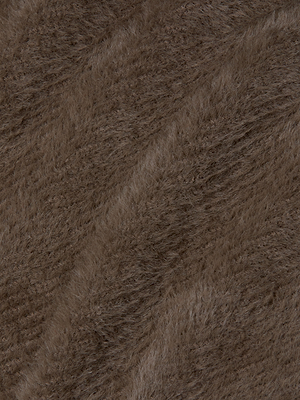 Close-up of the Antonella Crossover Sweater’s soft brown fur-like fabric, featuring fine individual hairs, plush density, and subtle diagonal patterns for a cozy and chic oversized look.