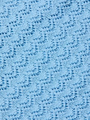 Close-up of the Lacen Pointelle Knit Skirt's blue textured fabric, showcasing a breathable knit with small, evenly spaced holes that form a subtle geometric dotted pattern.
