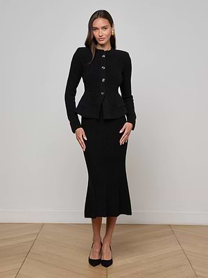 Melissa Knit Cardigan in Black/Gold | L'AGENCE Melissa Knit Cardigan in Black/Gold | L'AGENCE