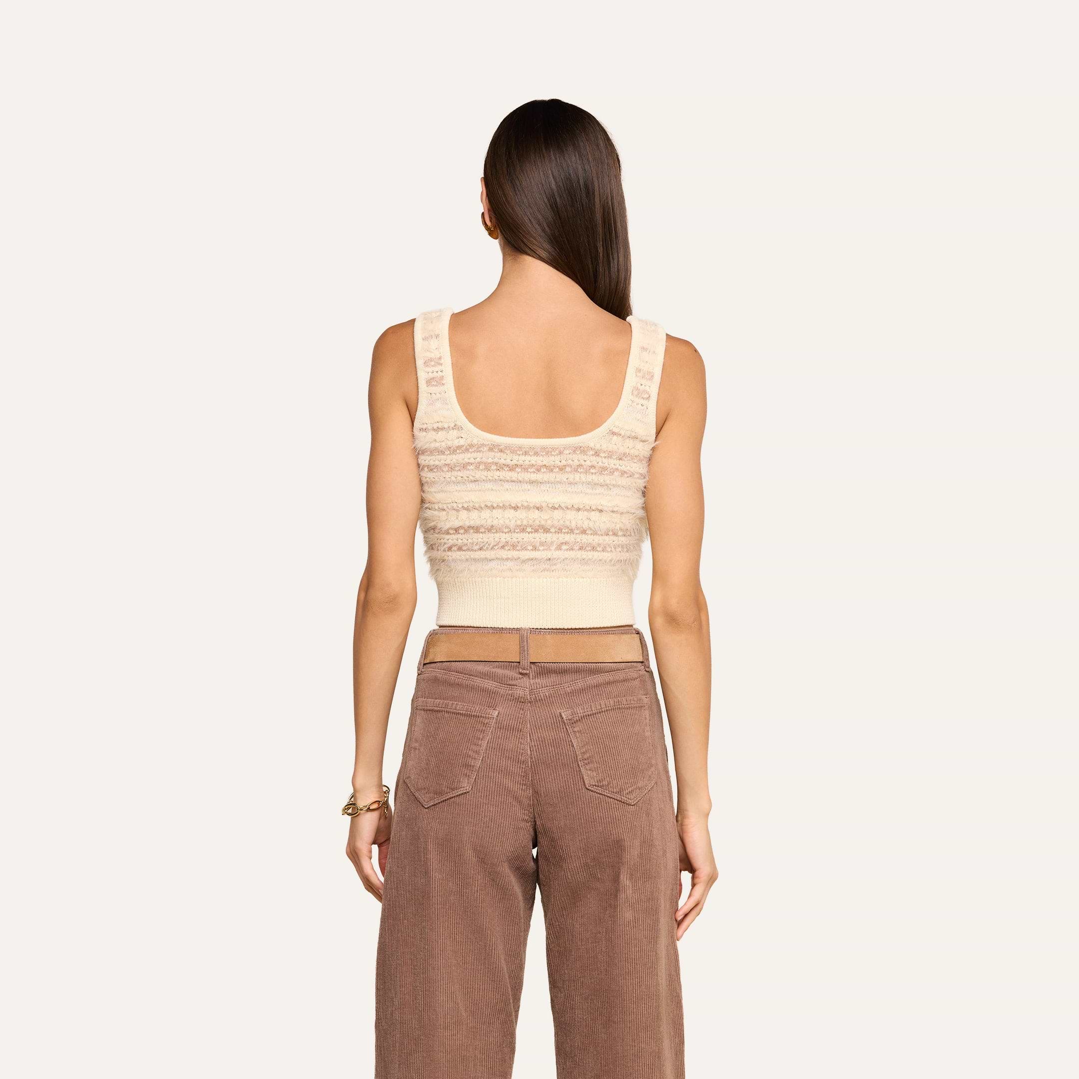 Galene Tank in Ecru/Natural Multi | L'AGENCE
