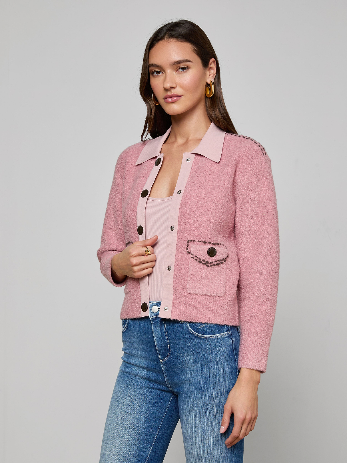 Kaisley Tweed Blazer in Dusty Pink | L'AGENCE