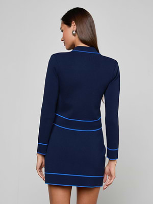 L'AGENCE Tala Cardigan In Midnight/Pop Blue L'AGENCE Tala Cardigan In Midnight/Pop Blue