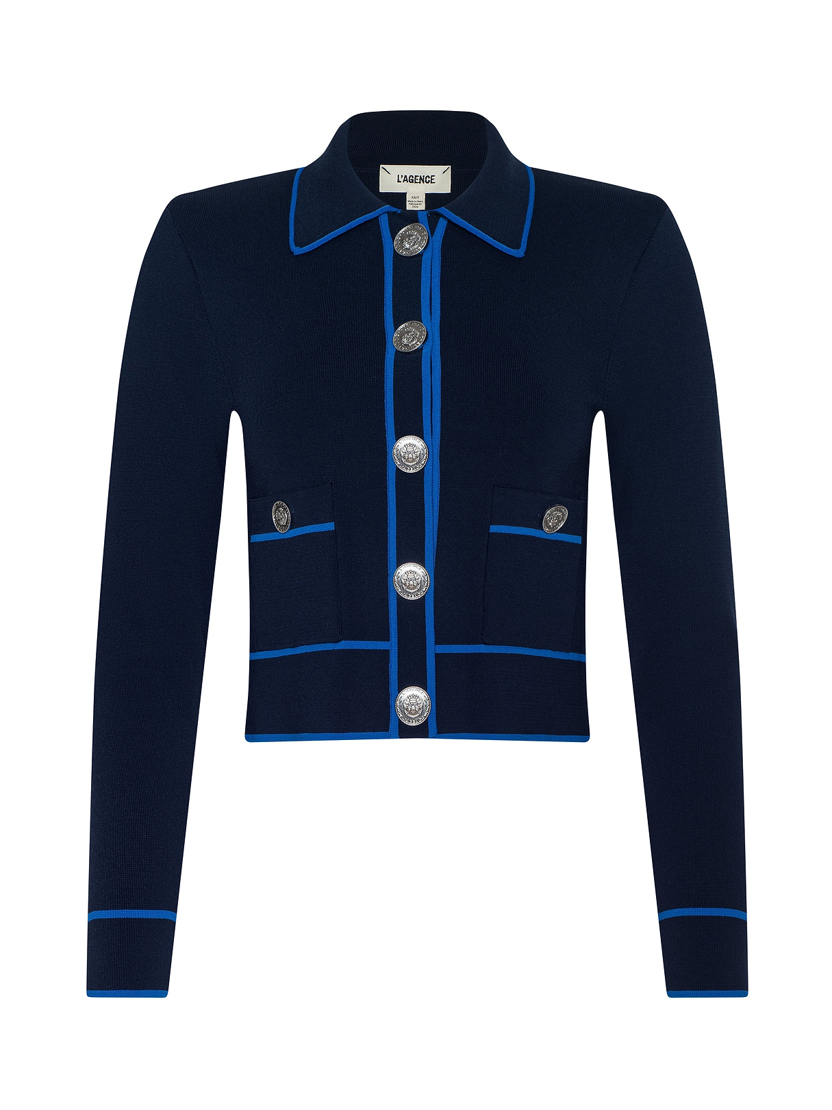 Tala Cardigan in Midnight/Pop Blue | L'AGENCE
