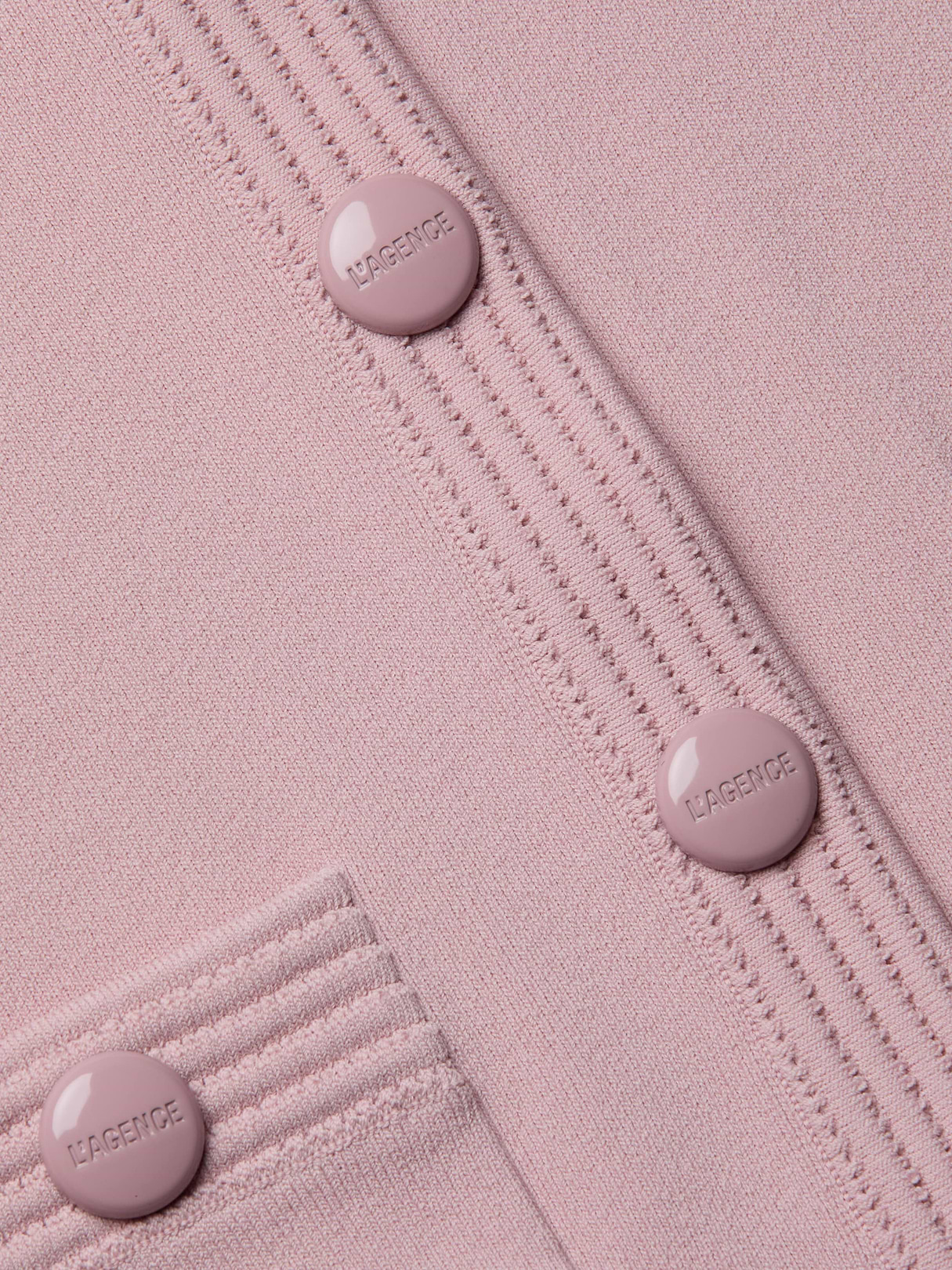 Patsy Cropped Cardigan in Misty Rose | L'AGENCE