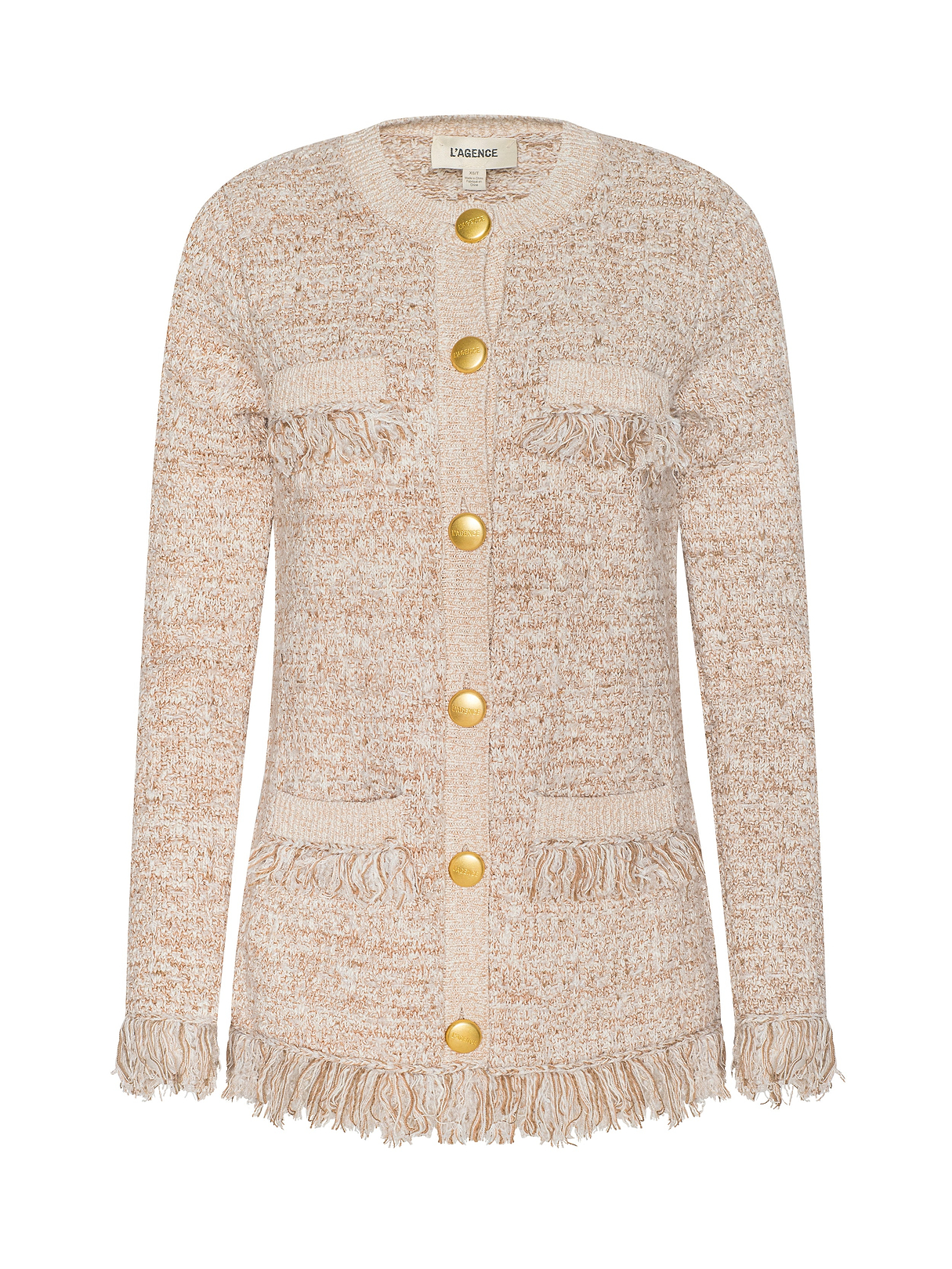 パンツ TWEED FRINGE KNIT CARDIGAN Kastoria Fringe Cardigan in Natural Multi Boucle | L'AGENCE