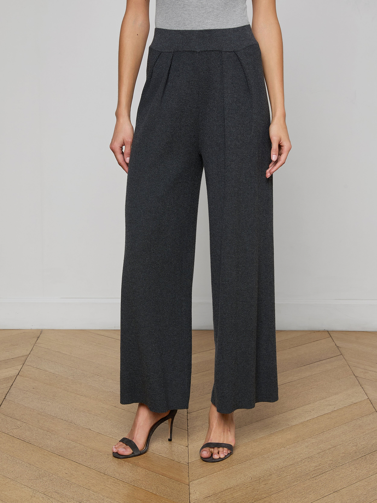 Milly Knit Pant in Charcoal Grey | L'AGENCE