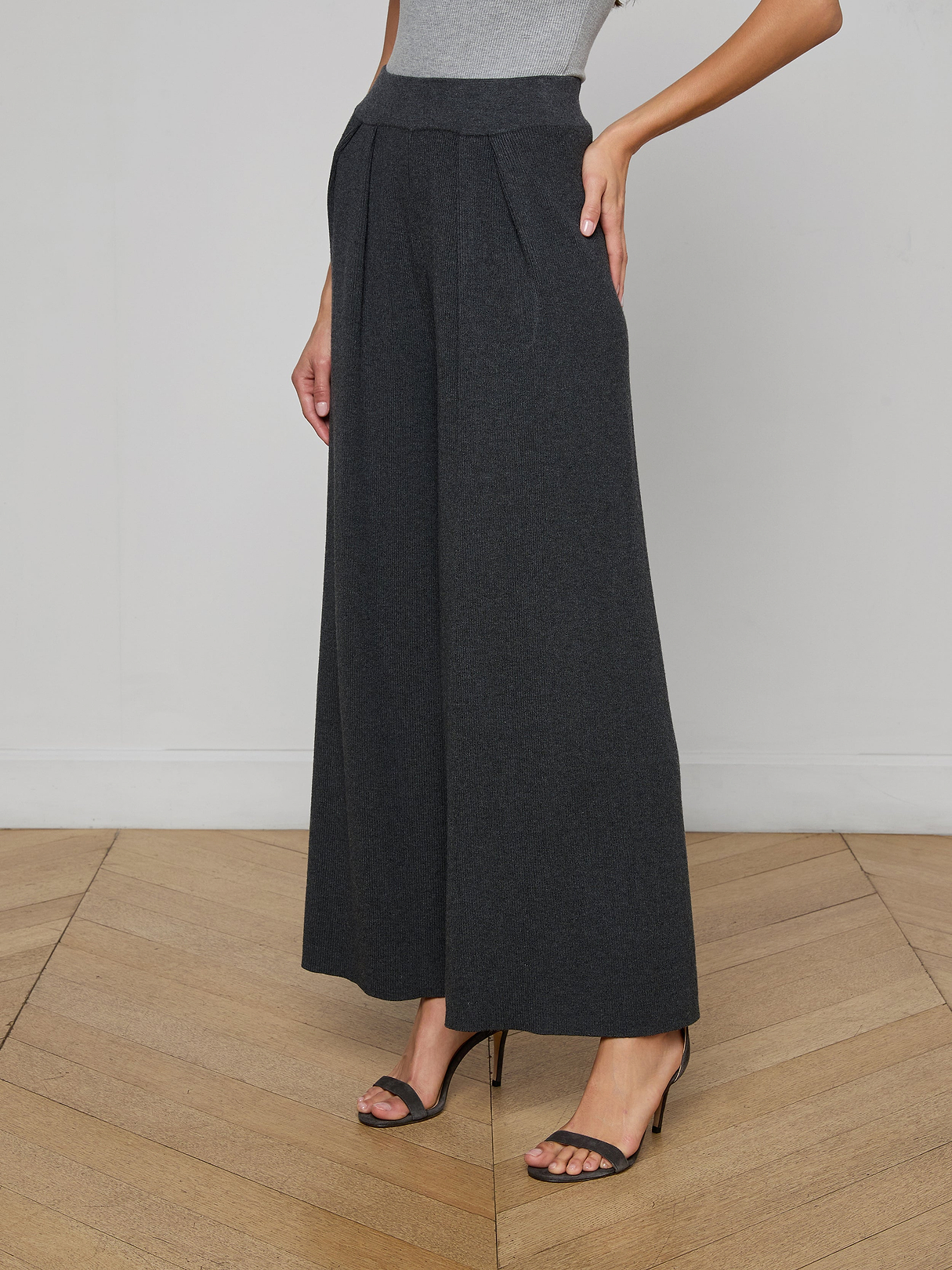 Milly Knit Pant in Charcoal Grey | L'AGENCE