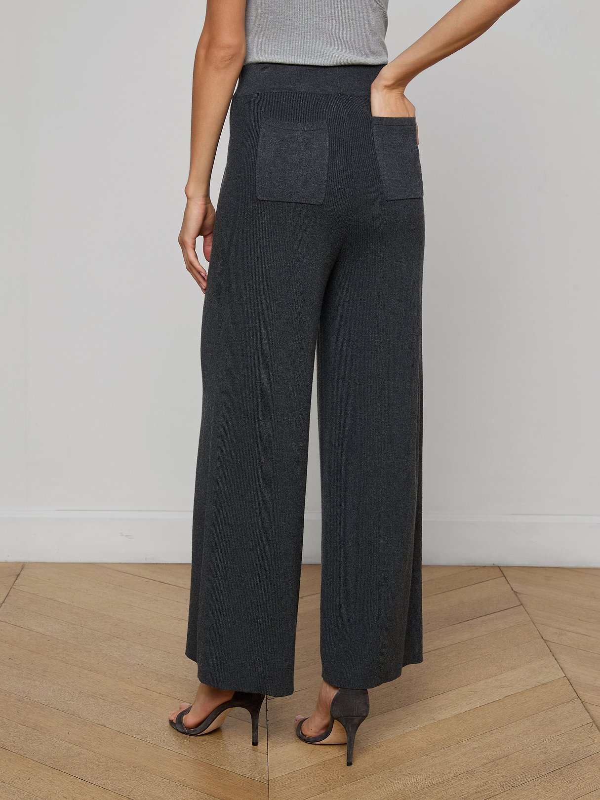 Milly Knit Pant in Charcoal Grey | L'AGENCE