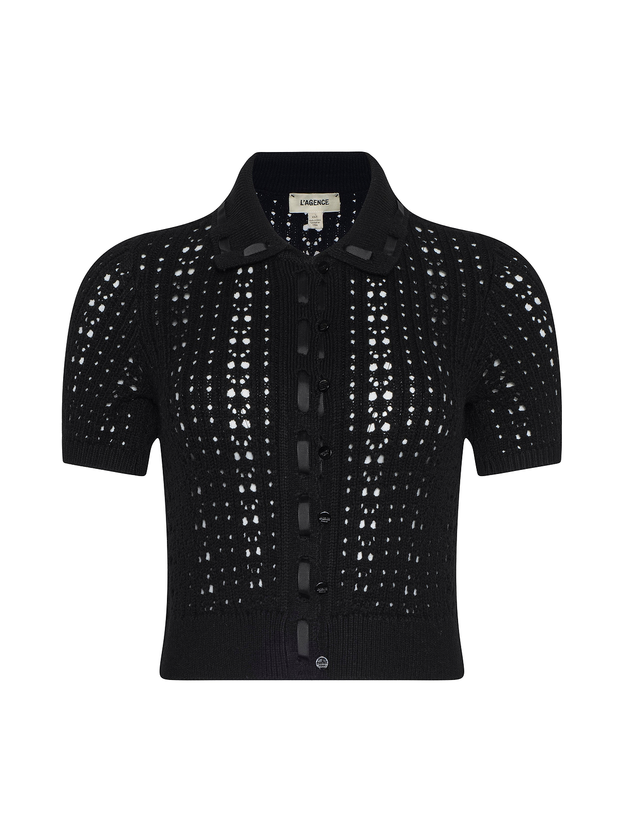 Ninette Knit Top in Black/Black | L'AGENCE