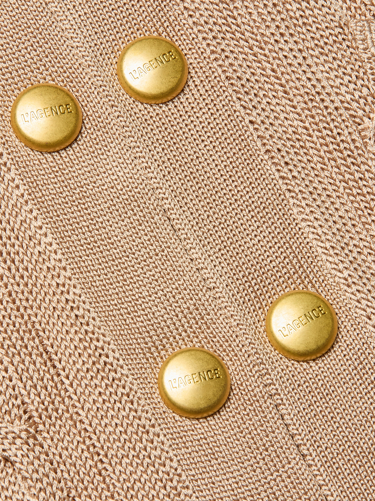 Penelope Cabled Cardigan in Almond/Gold | L'AGENCE