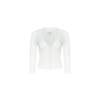 Eluna Cardigan Top in Ivory | L'AGENCE