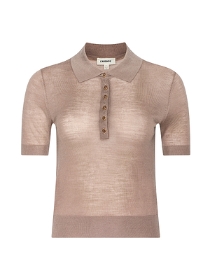 Brown polo shirt with collar on a white background