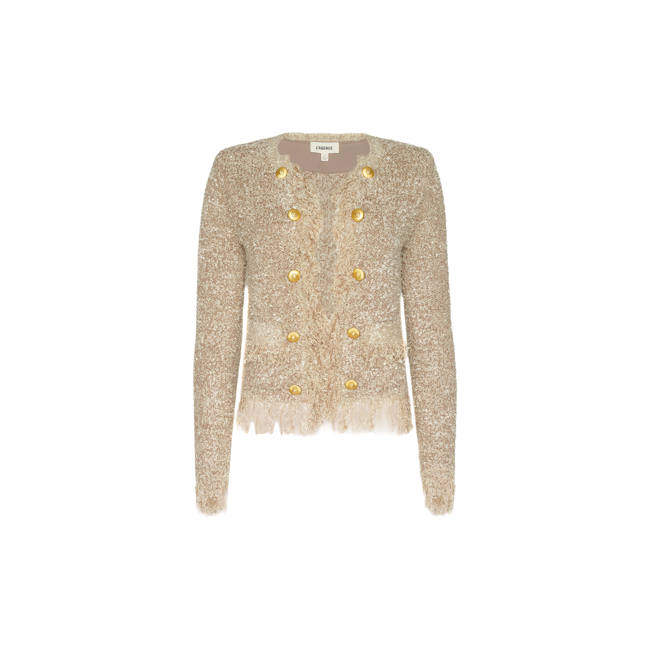 Mireille Fringe Cardigan in Natural | L'AGENCE