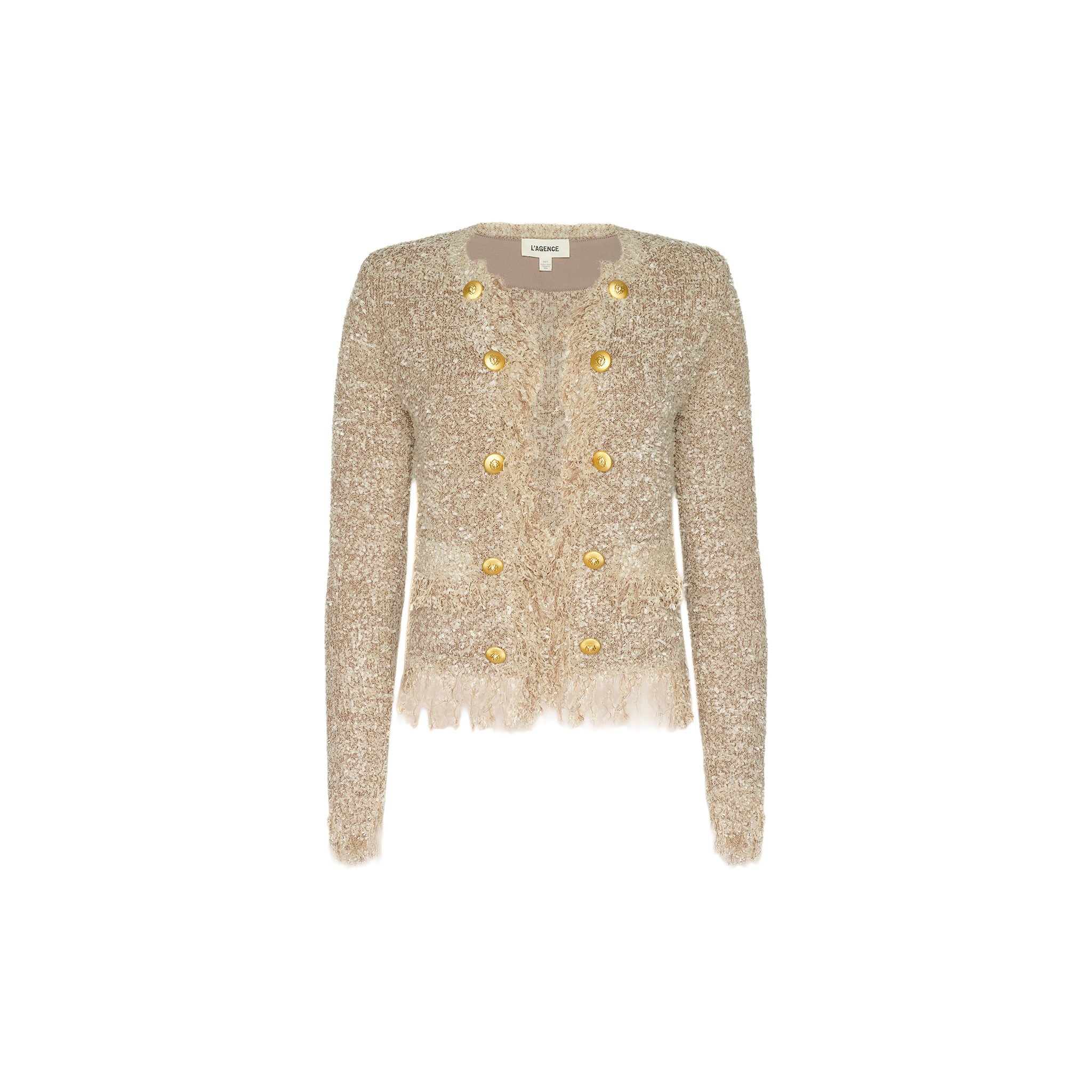 Mireille Fringe Cardigan in Natural | L'AGENCE Mireille Fringe Cardigan in Natural | L'AGENCE