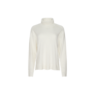 Selwyn Oversized Turtleneck in off-white with long sleeves and a ribbed hem.
