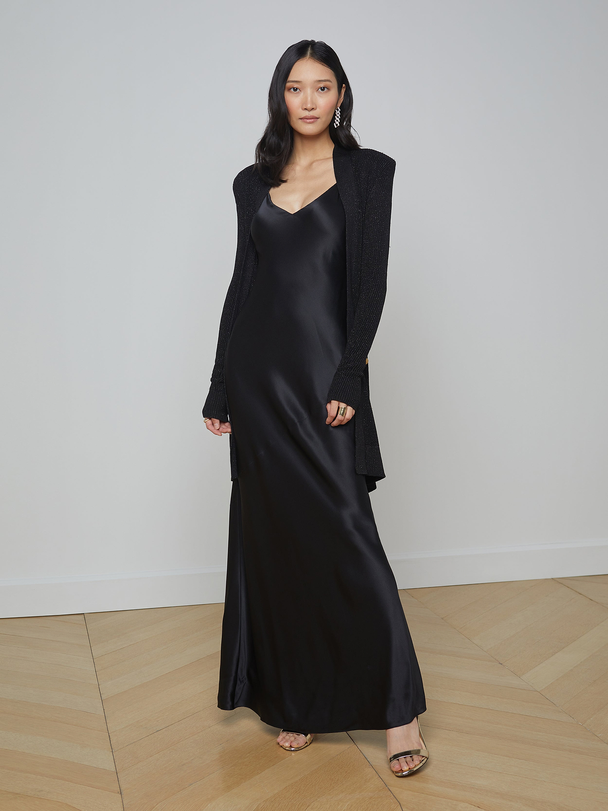 Noe Double-Breasted Cardigan in Black | L'AGENCE