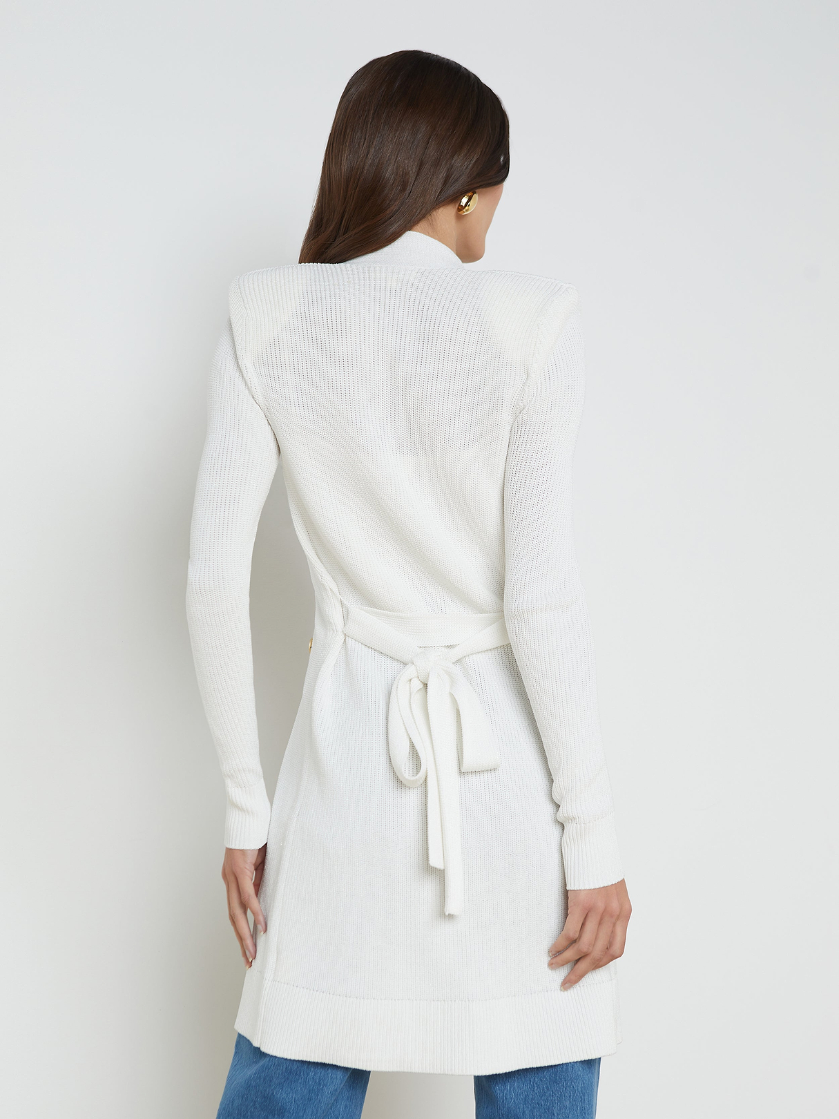 Noe Double-Breasted Cardigan in White | L'AGENCE