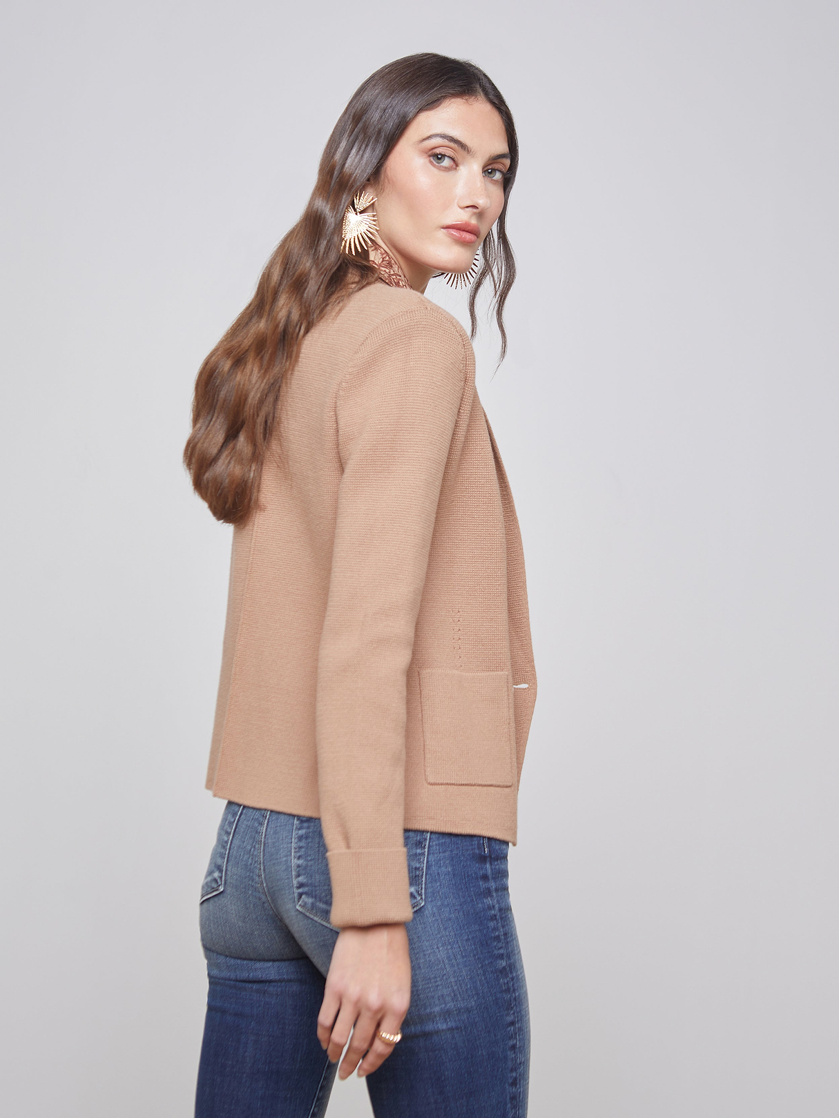 Sofia Knit Blazer in Ginger Snap | L'AGENCE