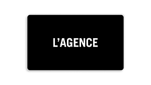 A sleek black rectangle with rounded corners centers the bold, white uppercase 