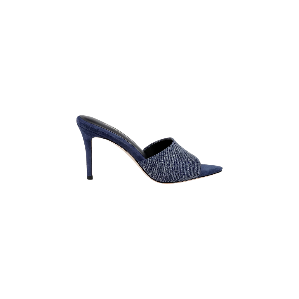 Lolita Denim Open-Toe Mule in Dark Denim | L'AGENCE