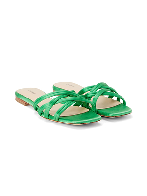 Abelle Satin Flat Sandal shoes L'AGENCE Sale