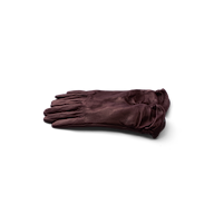 A pair of Boheme Gloves in luxurious burgundy lambskin leather, neatly stacked on a plain white background.
