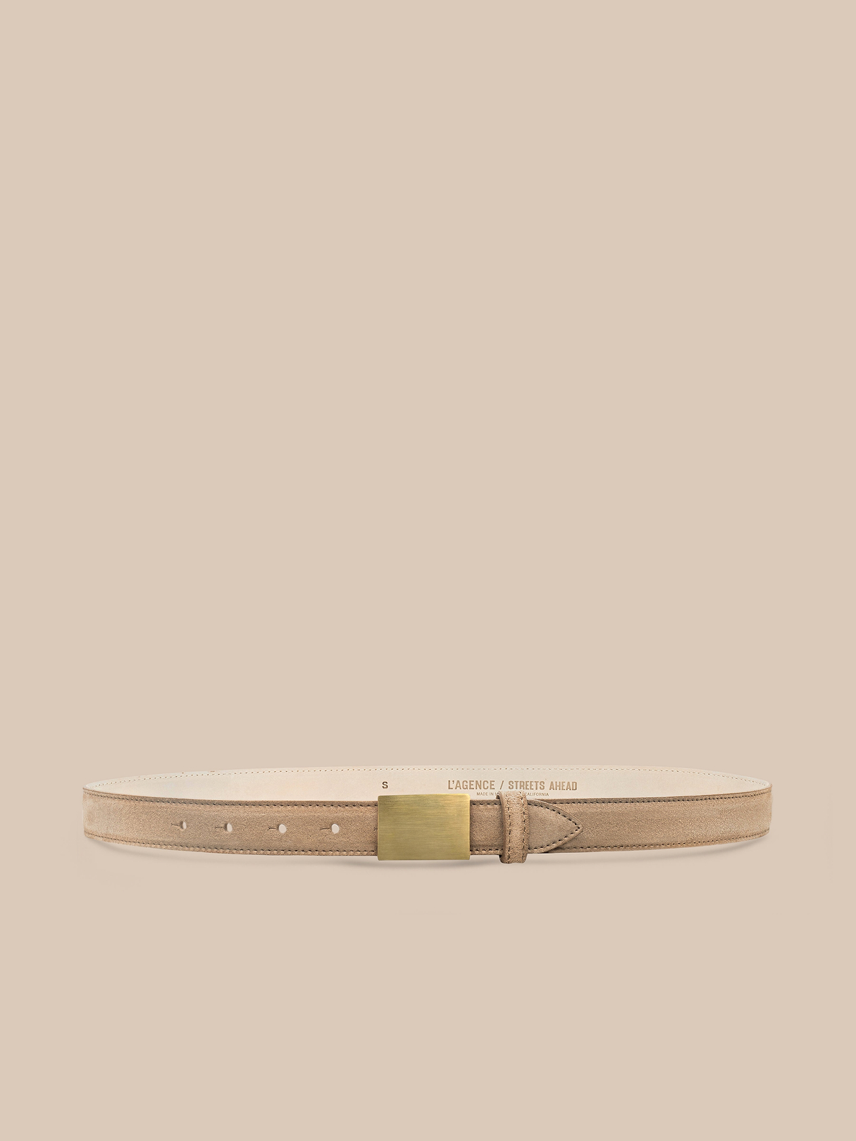 Amis Suede Belt in Cappuccino | L'AGENCE