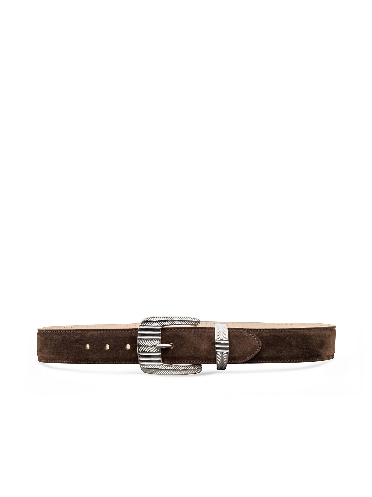 Aya Suede Belt in Chocolate Brown | L'AGENCE