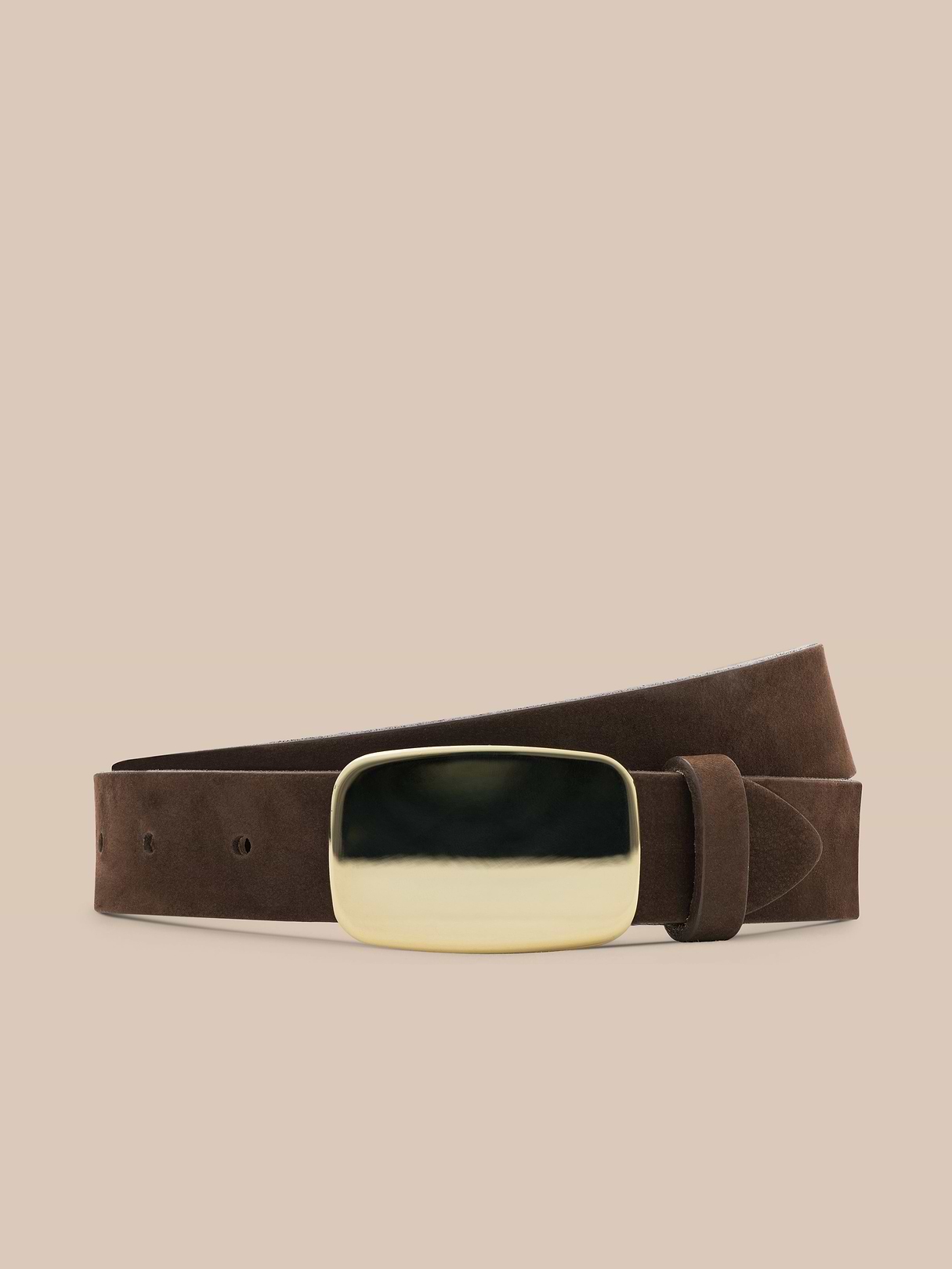 Hennie Suede Belt in Chocolate Nubuck | L'AGENCE