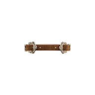 The Chayenne Suede Belt, inspired by Rococo design, features luxurious brown Italian suede and is adorned with two ornate silver buckles on each end, shown against a plain white background.