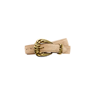 The Bennett Leather Belt is handcrafted in LA and features tan suede with a decorative gold-toned buckle and keeper.