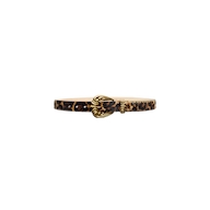 Bennett Leather Belt in leopard print Italian calfskin with a vintage-inspired gold-tone buckle.