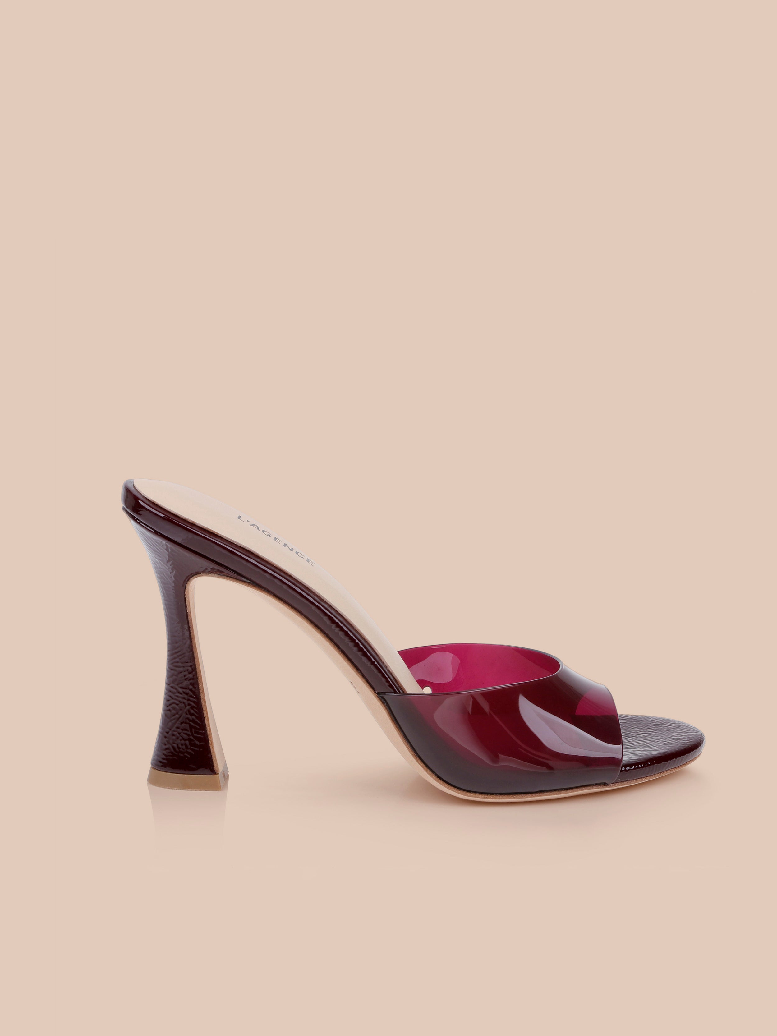 Avery Open-Toe Mule in Wine | L'AGENCE