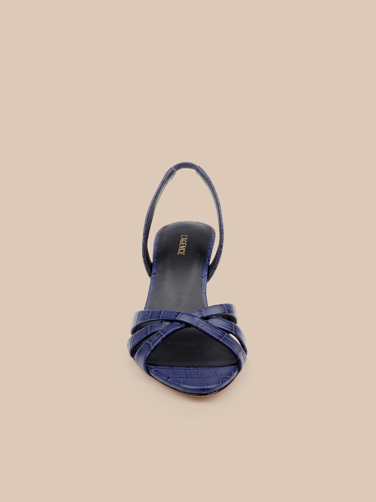 Colwill Slingback Sandal in Midnight Croco | L'AGENCE